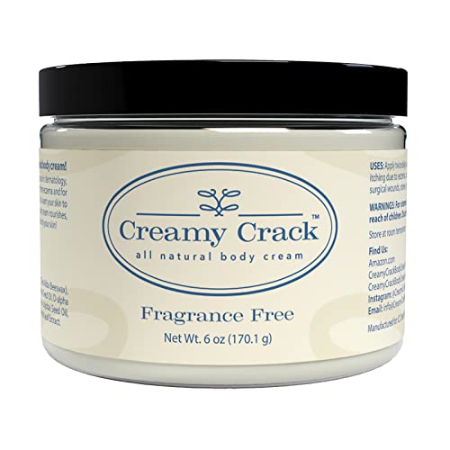Creamy Crack All Natural Body Cream, Fragrance Free, 6 ounce Jar, Eczema, Psoriasis, Dry Skin, Oncology, Kidney Dialysis