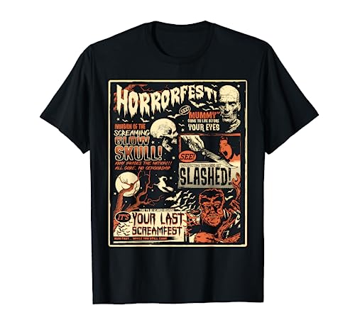 Vintage Horrorfest Movie Poster Terror Old Time Halloween T-Shirt