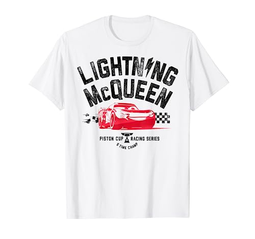 Disney Pixar Cars 3 Lightning McQueen Piston Cup Vintage T-Shirt
