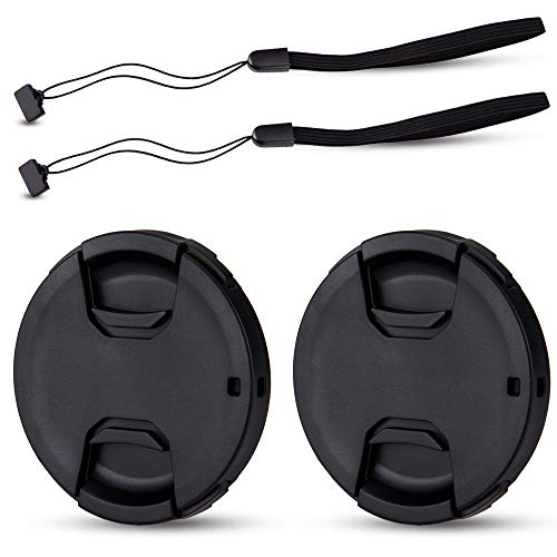 JJC 2-Pack 58mm Front Lens Cap Cover for Canon EOS Rebel T7 T6 T5 T100 4000D T8i T7i T6s T6i T5i T4i T3i T2i T1i SL3 SL2 SL1 XSi XTi with EF-S 18-55mm Kit Lens and other Lenses with 58mm Filter Thread