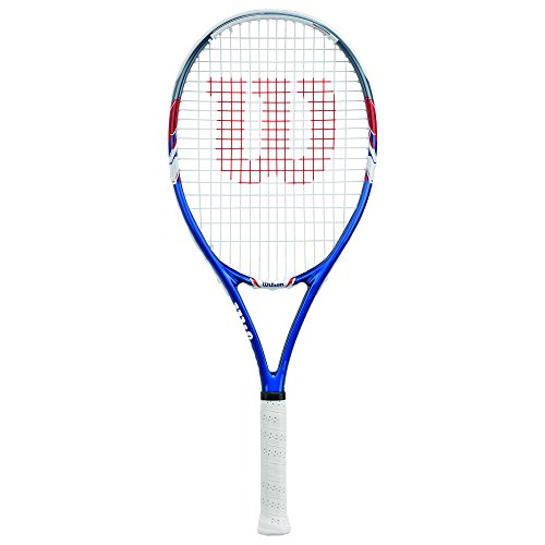 Wilson US Open Adult Recreational Tennis Racket - Grip Size 3 - 4 3/8', Red/White/Blue