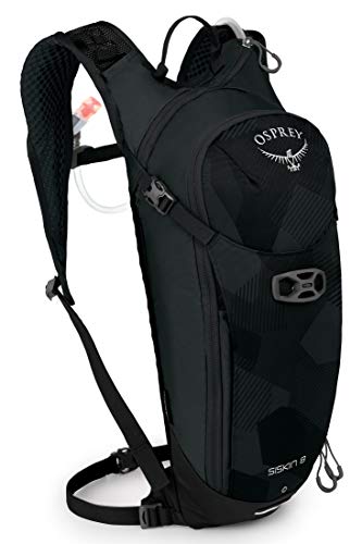 Osprey Siskin 8L Men's Biking Backpack with Hydraulics Reservoir, Obsidian Black