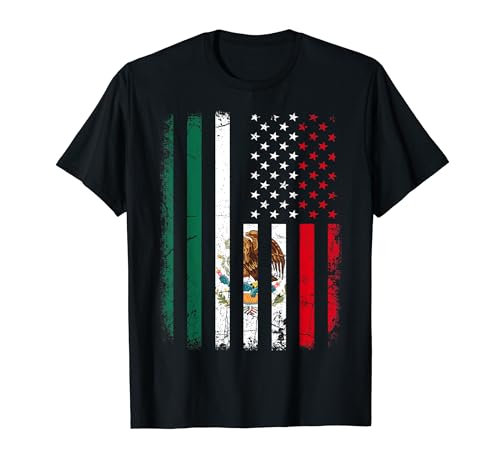 Mexican American Flag Mexican Roots Mexico America T-Shirt