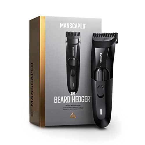 MANSCAPED The Beard Hedger Premium Men's Beard Trimmer, 20 Length Adjustable Blade Wheel, Stainless Steel T-Blade for Precision Facial Hair Trimming, Cordless Waterproof Wet/Dry Clipper