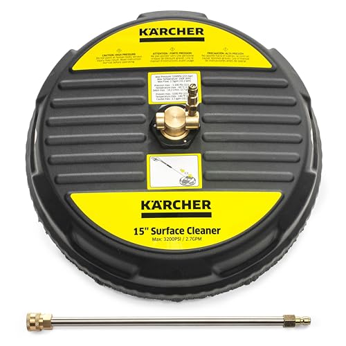 Kärcher - 3200 PSI Universal Surface Cleaner Attachment for Pressure Washers - 15' and 1/4 Quick Connect - 2 Spinning Nozzles and Extension Wand