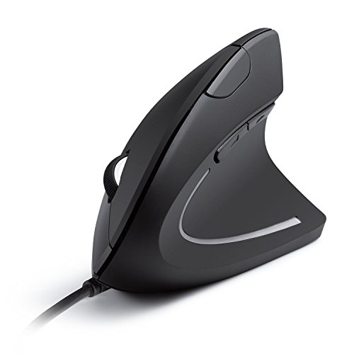 Anker Ergonomic Optical USB Wired Vertical Mouse 1000/1600 DPI, 5 Buttons CE100 (Renewed)