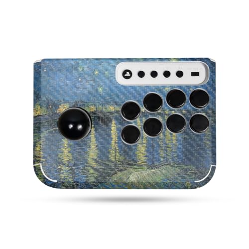 Carbon Fiber Gaming Skin Compatible with Hori Fighting Stick Mini (PS5, PS4, PC) - Over The Rhone - Premium 3M Vinyl Protective Wrap Decal Cover - Easy to Apply | Crafted in The USA by MightySkins