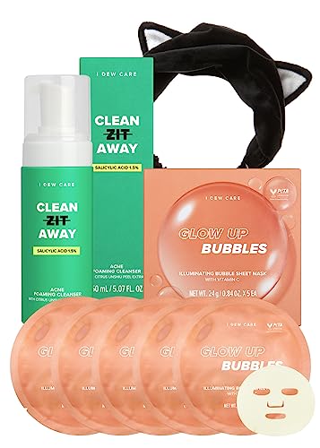 I Dew Care Glow Up Bubble Clean Zit Away Set with Headband