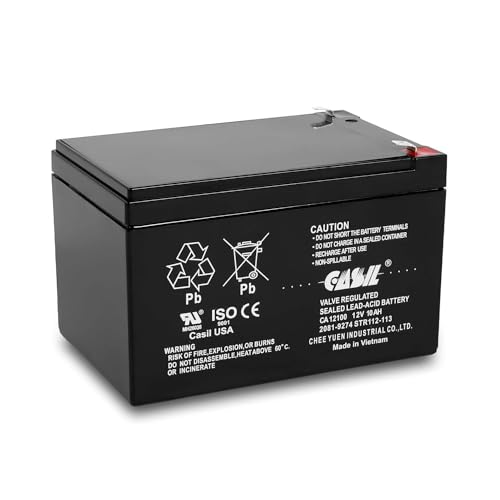 12V 10Ah Battery Sealed Lead Acid Deep Cycle Rechargeable Battery SLA AGM Battery with F2 Terminals Compatible with Long Way LW-6FM10, 12V 12AH Battery Replacement
