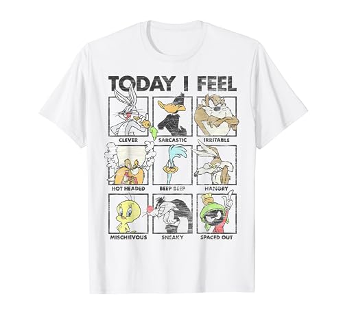 Looney Tunes Today I Feel Distressed Character Box Ups T-Shirt