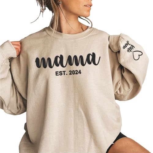 azalano Mother's Day Personalized Gifts Custom Embroidered Hoodie,Best Custom Gifts for Mom from Son and Daughter,customized Sweatshirt Hoodie,Valentines Christmas Birthday Gifts for Mom grandma