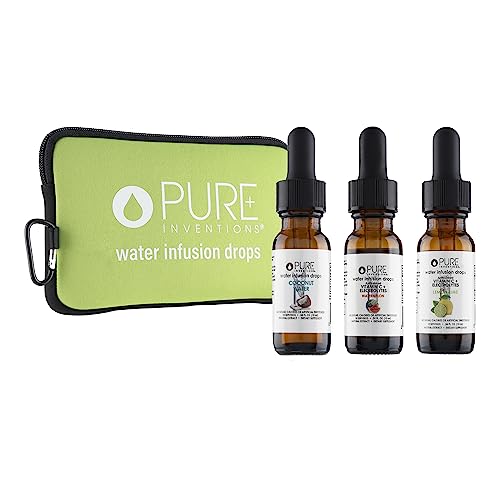 Pure Inventions - Mini Electrolyte Support Bundle Trio - Lemon Lime, Watermelon, Coconut Water - 12 Servings Each - Wellness Drops for Immunity, Wellness, & Hydration - Includes Travel Bag