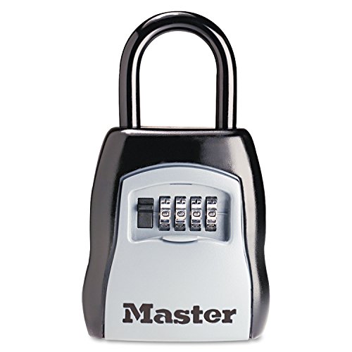 Master Lock Box - Resettable Combination Lock Box, Vinyl and Steel Material, 5400D, Black