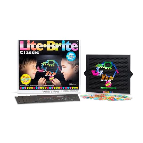 Lite Brite Classic, Favorite Retro Toy - Create Art with Light, STEM, Educational Learning, Holiday, Birthday, Gift, Boys, Kid, Toddler, Girls Age 4+