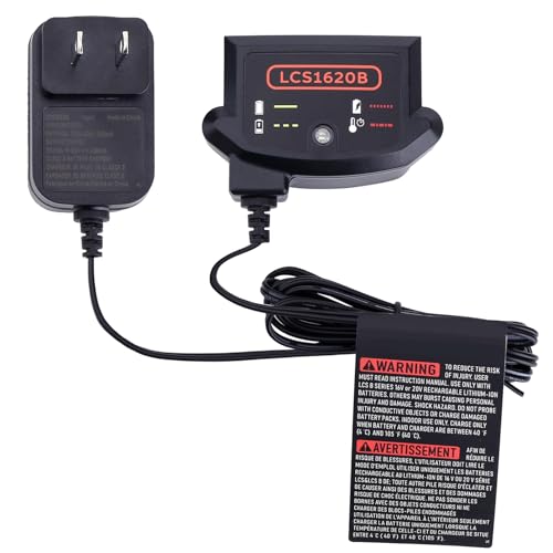 Tacerny LCS1620B Replacement for Black and Decker 20V Lithium Battery Charger, Compatible with Black and Decker 12V and 20V MAX Battery LBXR20