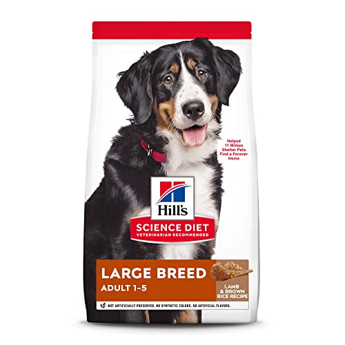 Hill's Science Diet Dry Dog Food, Adult 1-5, Large Breed, Lamb Meal & Rice Recipe, 33 lb. Bag, White