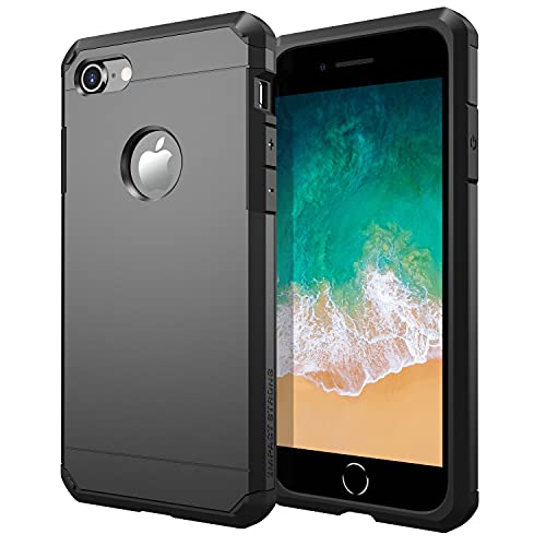 ImpactStrong for iPhone 7 Case/iPhone 8 Case, Heavy Duty Dual Layer Protection Cover (Gun Black)