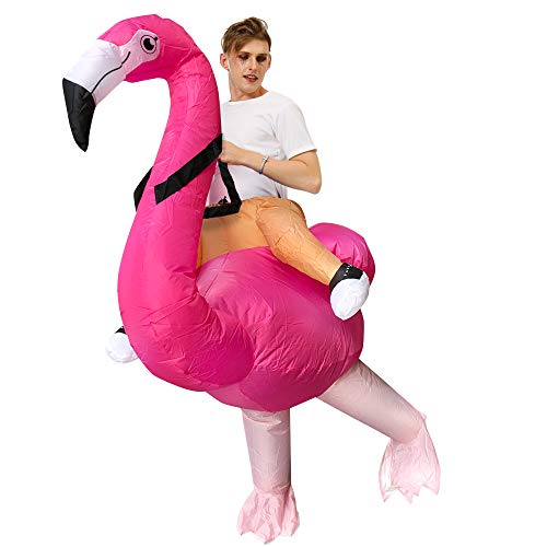 JASHKE Inflatable Flamingo Costume Flamingo Costume Adult Inflatable Halloween Costumes for Adult