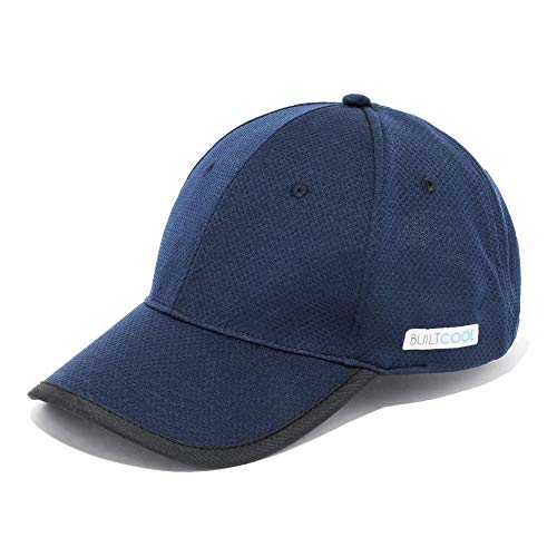 BUILTCOOL Adult Cooling Baseball Hat – Men & Women Moisture Wicking, Mesh Back, Lightweight, Performance Ball Cap for Fishing, Hiking, Kayaking, Golf, One Size, Navy