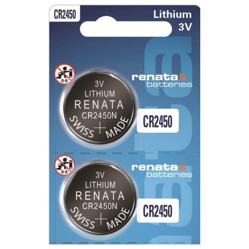 Renata CR2450 Batteries - 3V Lithium Coin Cell 2450 Battery (2 Count)