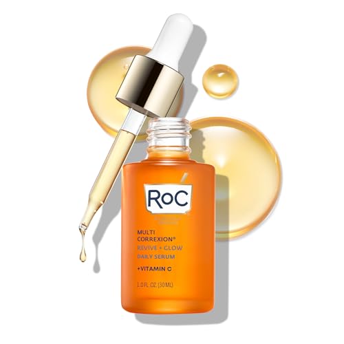 RoC Multi Correxion Revive + Glow 10% Active Vitamin C Serum for Face, Daily Anti-Aging Wrinkle and Skin Tone Skin Care Treatment, Brightening Serum, 1 Fluid Ounce