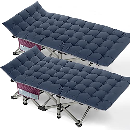 Folding Camping Cots for Adults, 2 Pack Heavy Duty cot with Carry Bag, Portable Sleeping Bed for Camp Office Use Outdoor Cot Bed for Traveling
