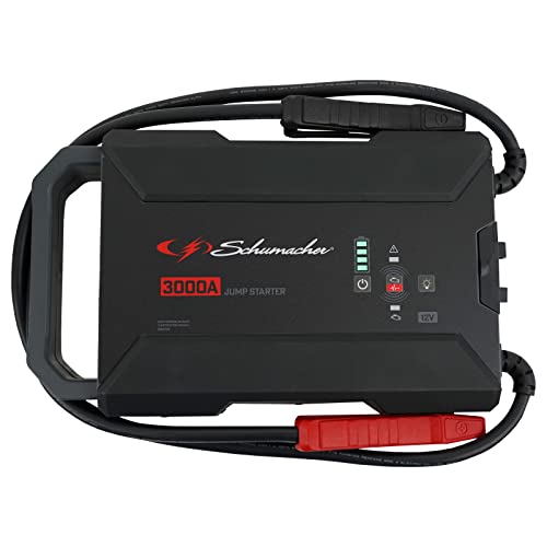 Schumacher Electric SL1653 Lithium Portable Power Station and Jump Starter for Car, Motorcycle, Truck, and Boat Batteries, 3000 Amps, 12 Volt, Black, 1 Unit
