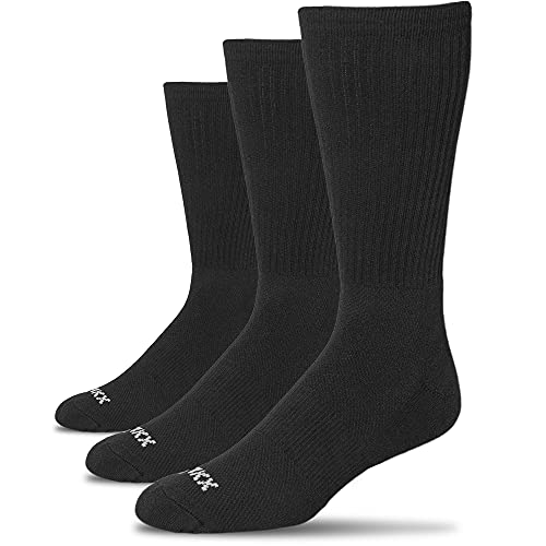 XXL Crew Sport Socks (Men's Size 15-18) (3-Pack) Black