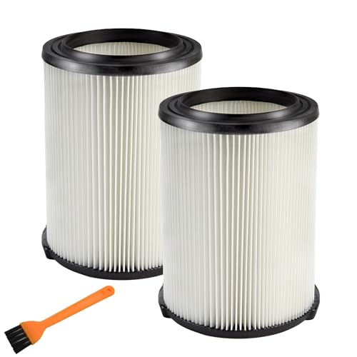 VF4000 Replacement Filter for 72947 Wet Dry Vac 5 to 20-Gallon 6-9 Gal Husky Craftsman 17816 Vacuum Compatible WD5500 WD0671 RV2400A RV2600B Washable & Reusable Replace VF4000 Filter (2 Pcs)