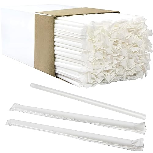 Avant Grub’s BPA-Free Big, Premium Straws 300 Pack. Paper-Wrapped, Clear, Thick, & Jumbo Sized (Big at 10.25 in Tall, 3 in Wide). Restaurant-Grade