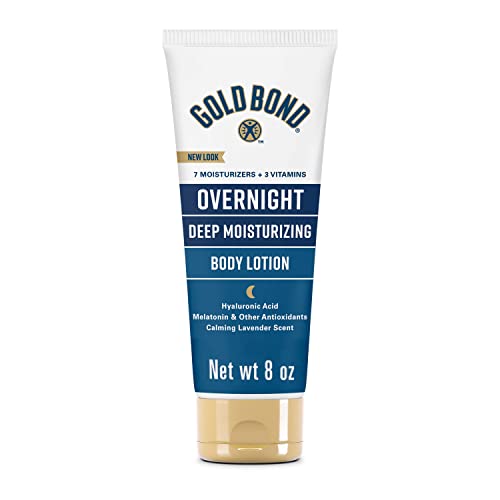 Gold Bond Overnight Deep Moisturizing Lotion, 8 oz., Skin Therapy Lotion With Calming Lavender Scent