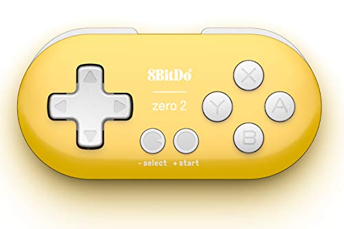Nargos 8Bitdo Zero 2 Bluetooth Key Chain Sized Mini Controller for Nintendo Switch, Windows, Android and macOS (Yellow Edition)