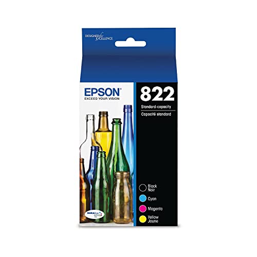 EPSON 822 DURABrite Ultra Ink Standard Capacity Black & Color Cartridge Combo Pack (T822120-BCS) Works with WorkForce Pro WF-3820, WF-3823, WF-4820, WF-4830, WF-4833, WF-4834
