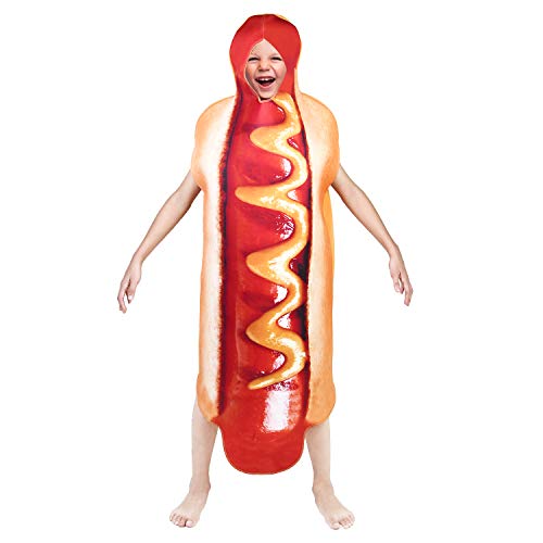 Kute 'n' Koo Hot Dog Costume for Kids, Deluxe Hotdog Costume for Kids, Kid Food Costume (L (9-12))