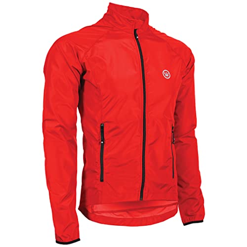 CANARI Men's Coaster Shell Wind Resistant Waterproof Cycling Jacket, Radar Red, X-Large