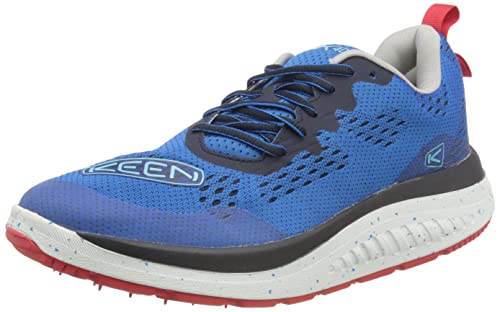 KEEN Men's WK400 Performance Breathable Walking Shoes, Austern/Red Carpet, 9.5