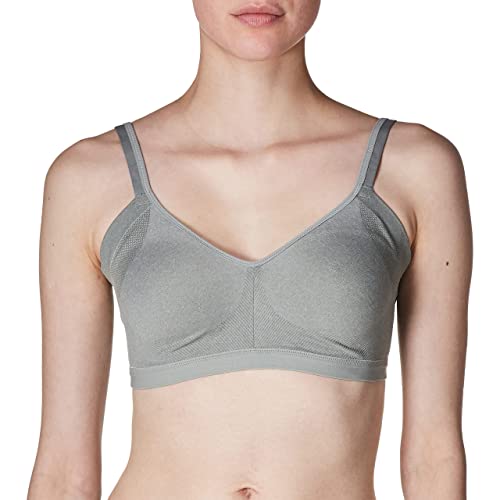 Warner's Women's Easy Does It Underarm-Smoothing with Seamless Stretch Wireless Lightly Lined Comfort Bra Rm3911a, Grey Heather, L