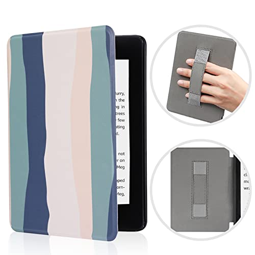 SCSVPN Case for 6'' Kindle 10th Generation 2019 Release (Model No. J9G29R) with Hand Strap, Auto Sleep/Wake - Ultra Slim PU Leather Shell Protection Cover (Not fit Paperwhite/Oasis) - Colorful Blue