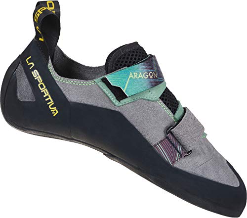 La Sportiva Mens Aragon Rock Climbing Shoes, Clay/Jasmine Green, 8.5