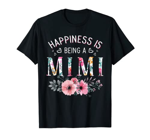 Womens Happiness is being a Mimi Announcement Mothers Day T-Shirt