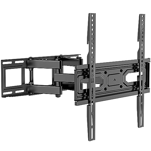 WALI Full Motion TV Wall Mount for Most 32-70 inch Flat Curved TV, Swivel Extension Tilting Leveling TV Mount Bracket Max Mounting Holes 400x400mm, Holds up to 88 lbs & 12/16' Wood Studs