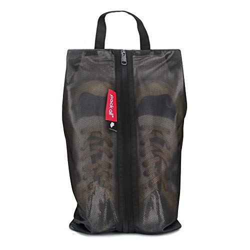 pack all Water Resistant Travel Shoe Bags, Shoe Storage Organizer Shoe Pouch with Zipper, for Men and Women (Black)
