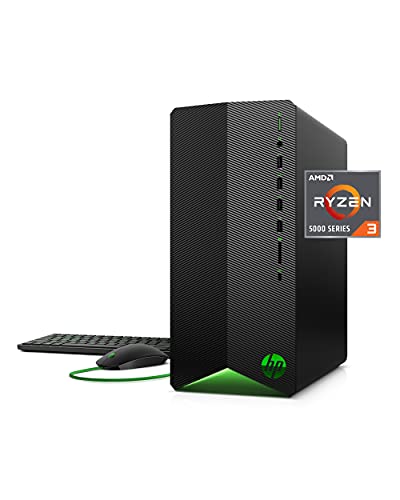HP Pavilion Gaming PC, AMD Ryzen 3 5300G Processor, 8 GB RAM, 256 GB SSD, Windows 11, Wi-Fi 5 & Bluetooth 4.2 Combo, 9 USB Ports, Pre-Built Gaming PC Tower, Mouse and Keyboard (TG01-2010, 2021)
