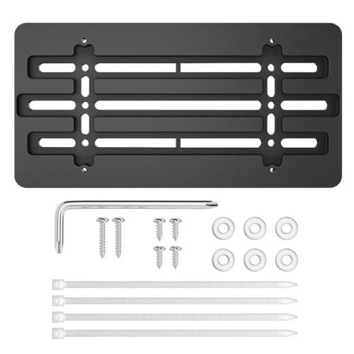 RED WOLF Front License Plate Bracket Holder Frame Tag Universal for Car Truck Van SUV with 6 Screws and Wrench Kit Black Easy Mount