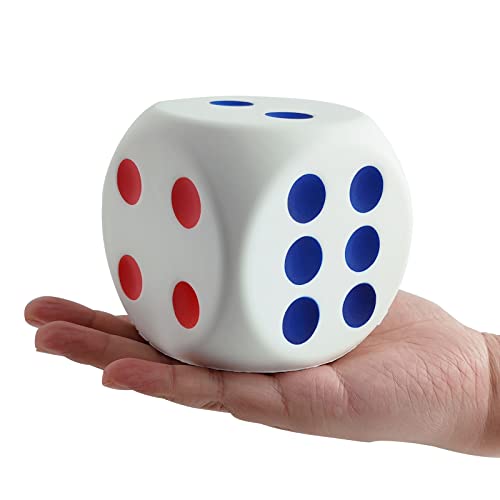funnysquee Large Dice Stress Ball, 3.1 Inches Foam Dice Squishies Toys for Kids Board Game, to Get Your Lucky Numbers!
