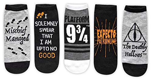 Hyp Harry Potter Deathly Hallows I Solemnly Swear 5 Pack Ankle Socks