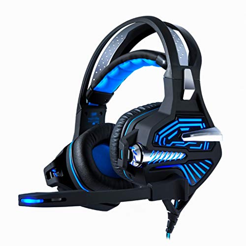 Music USB Gaming Headset for PC- 7.1 Surround Sound Headphones with Noise Cancelling Mic- Memory Foam Ear Pads RGB Lights for Laptops Sweat Resistant