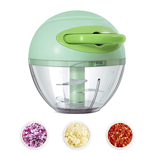 Garlic Mincer,RYKKZ Mini Chopper Can Chop Several Cloves Of Garlic At Once,Quick And Easy To Operate,Very Suitable For Chopping Garlic,Chili, And Peanut Onion, And Nuts.Easy To Clean-Dishwasher Safe