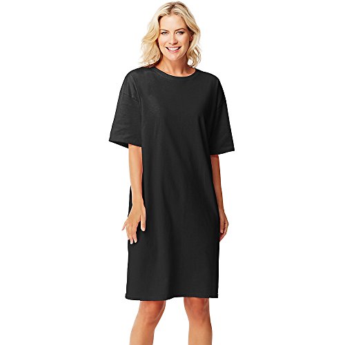 Hanes Women's Wear Around Nightshirt, Black, One Size