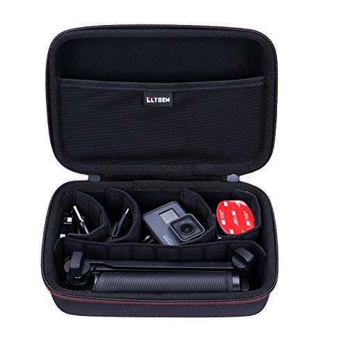 LTGEM Hard Carrying Case for GoPro HERO 12/11 / 10/9 / 8/7 / 6/5 / Hero (2018) or GoPro MAX Waterproof Digital Action Camera, with 4 Moveable Dividers
